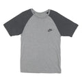 NIKE Mens Grey & Black Graphic T-Shirt S Short Sleeve Crew Neck Cotton Blend