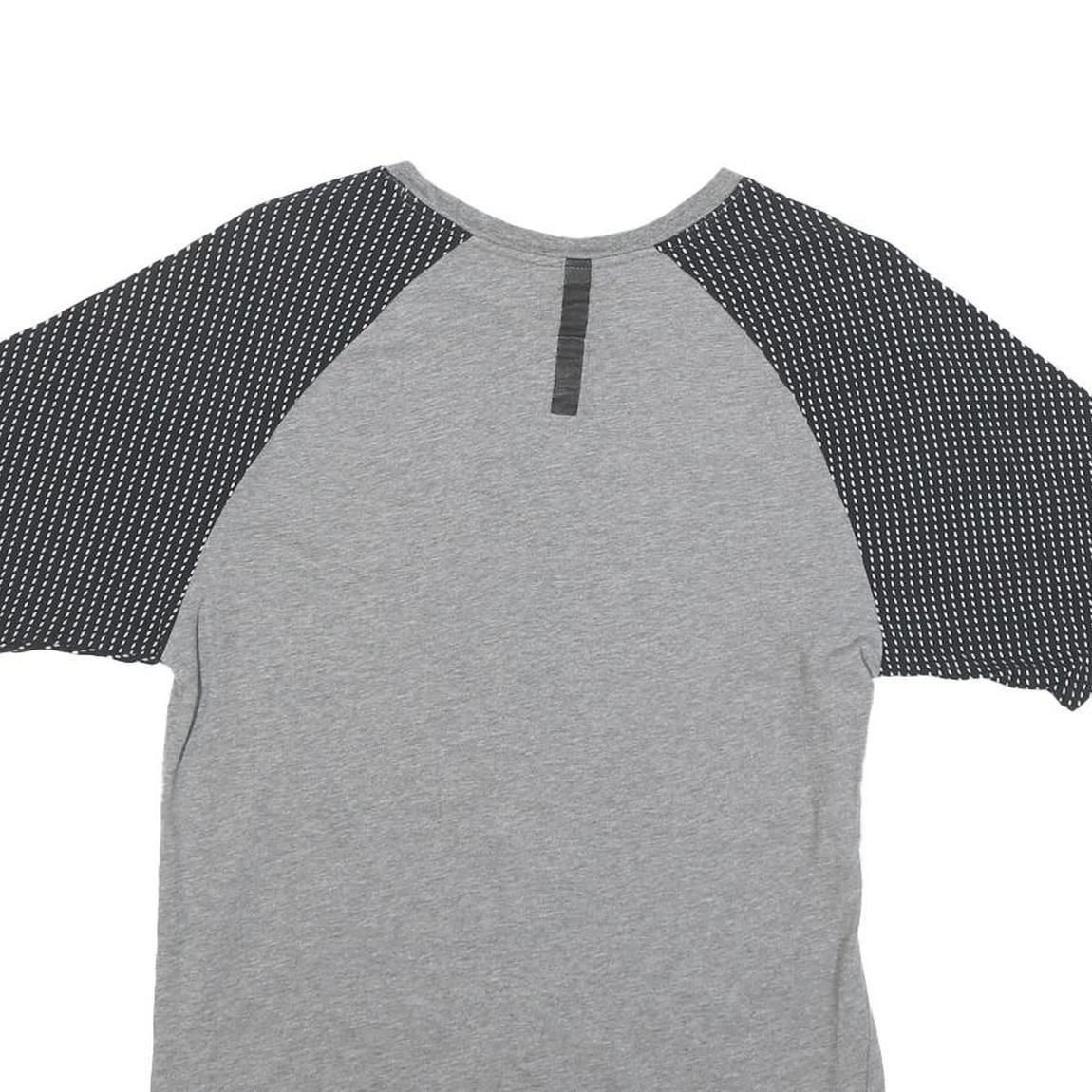 NIKE Mens Grey & Black Graphic T-Shirt S Short Sleeve Crew Neck Cotton Blend