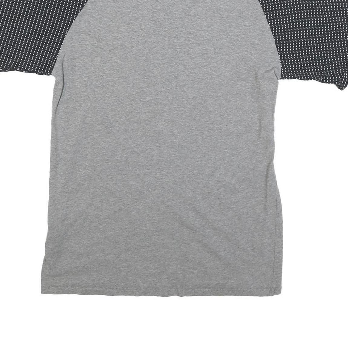 NIKE Mens Grey & Black Graphic T-Shirt S Short Sleeve Crew Neck Cotton Blend