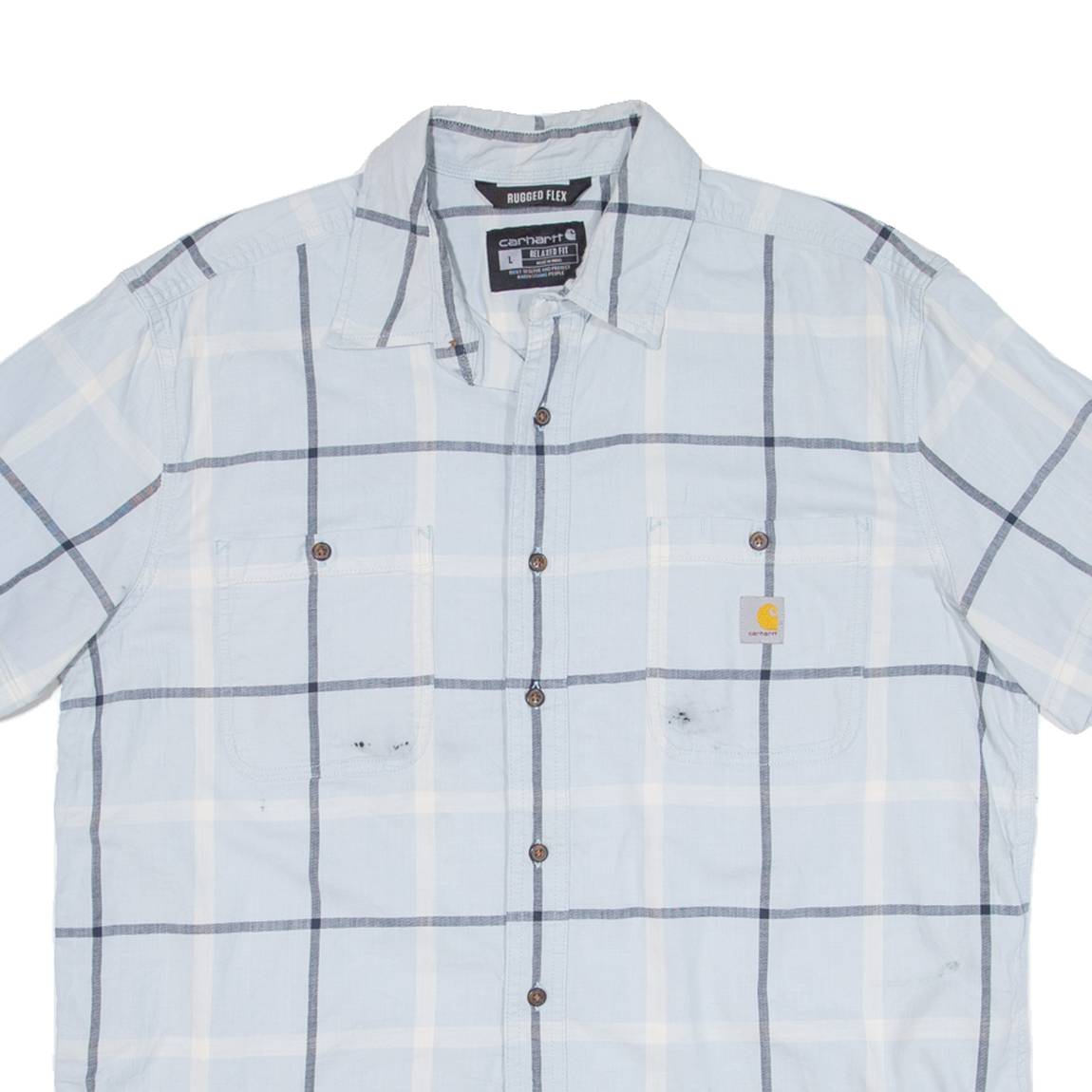 CARHARTT Relaxed Fit Mens Shirt Blue Check L