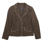 GAP Womens Brown & Beige Cotton Blend Tailored Blazer Jacket UK 8 Button Closure