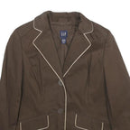 GAP Womens Brown & Beige Cotton Blend Tailored Blazer Jacket UK 8 Button Closure