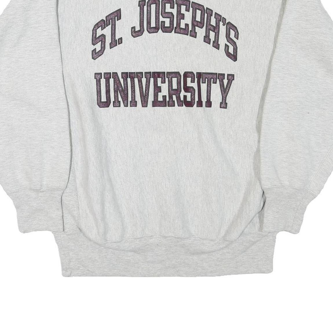 CHAMPION Mens Grey St Joseph's University Crew Neck XL Cotton Blend Sweatshirt