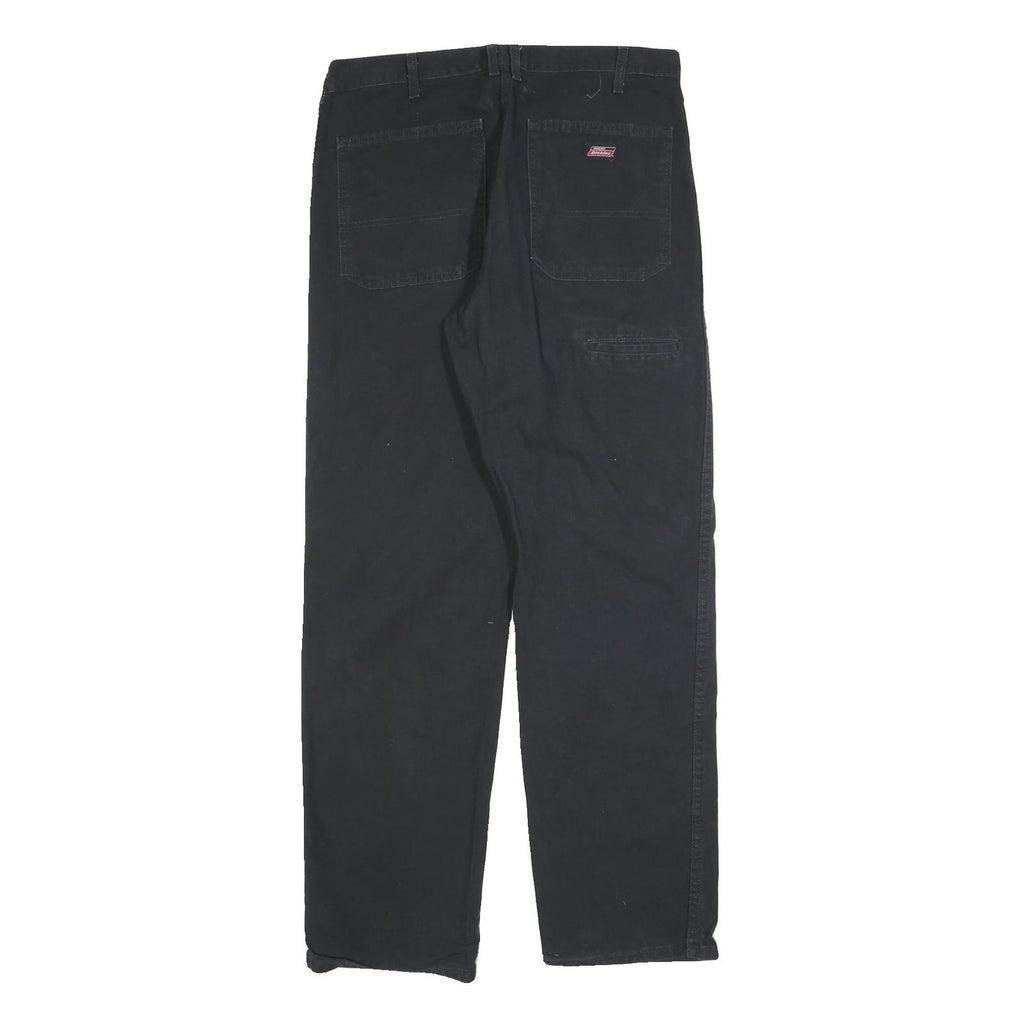 DICKIES Mens Regular Fit Black Denim Jeans W32 L32 Workwear Style Zip Closure