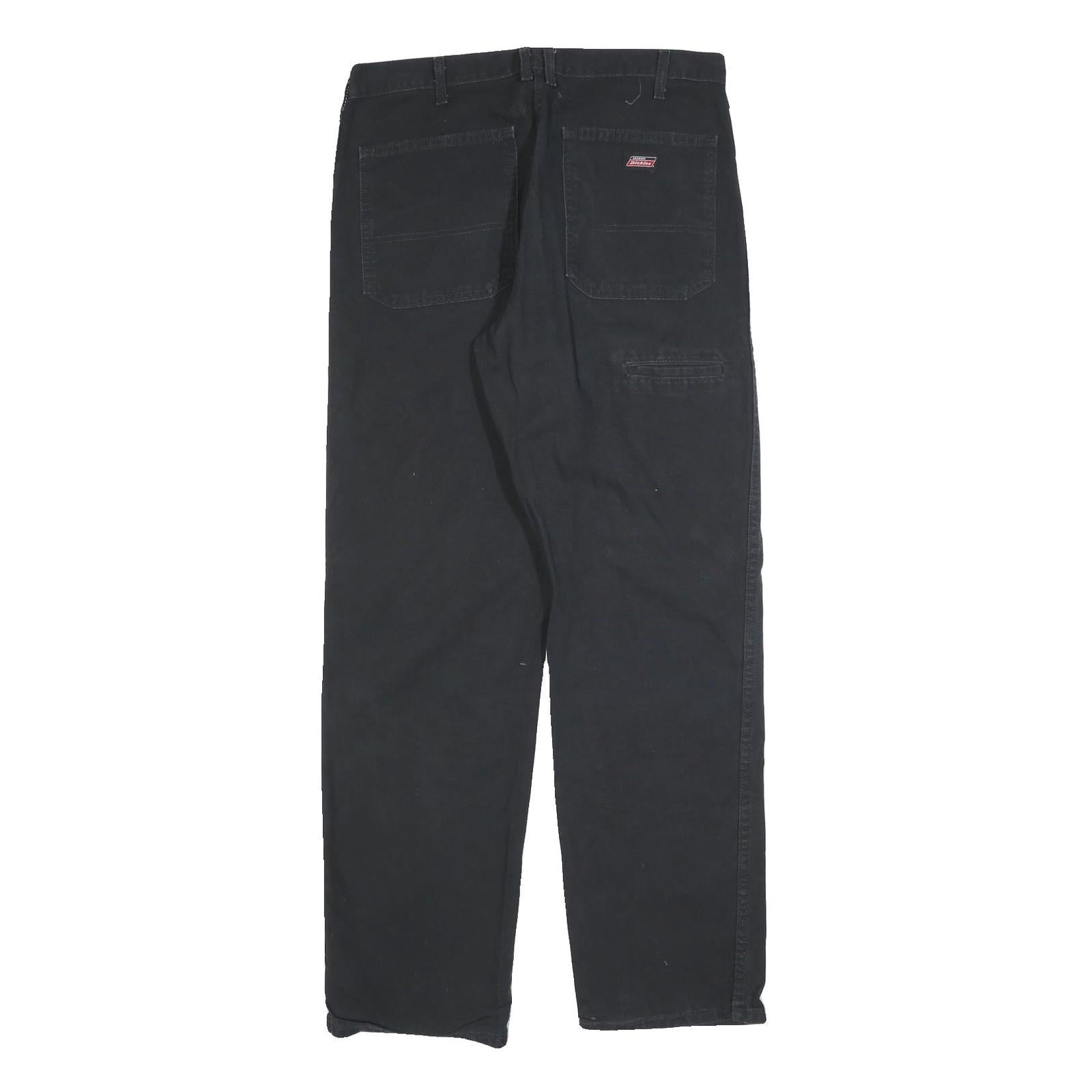 DICKIES Mens Regular Fit Black Denim Jeans W32 L32 Workwear Style Zip Closure