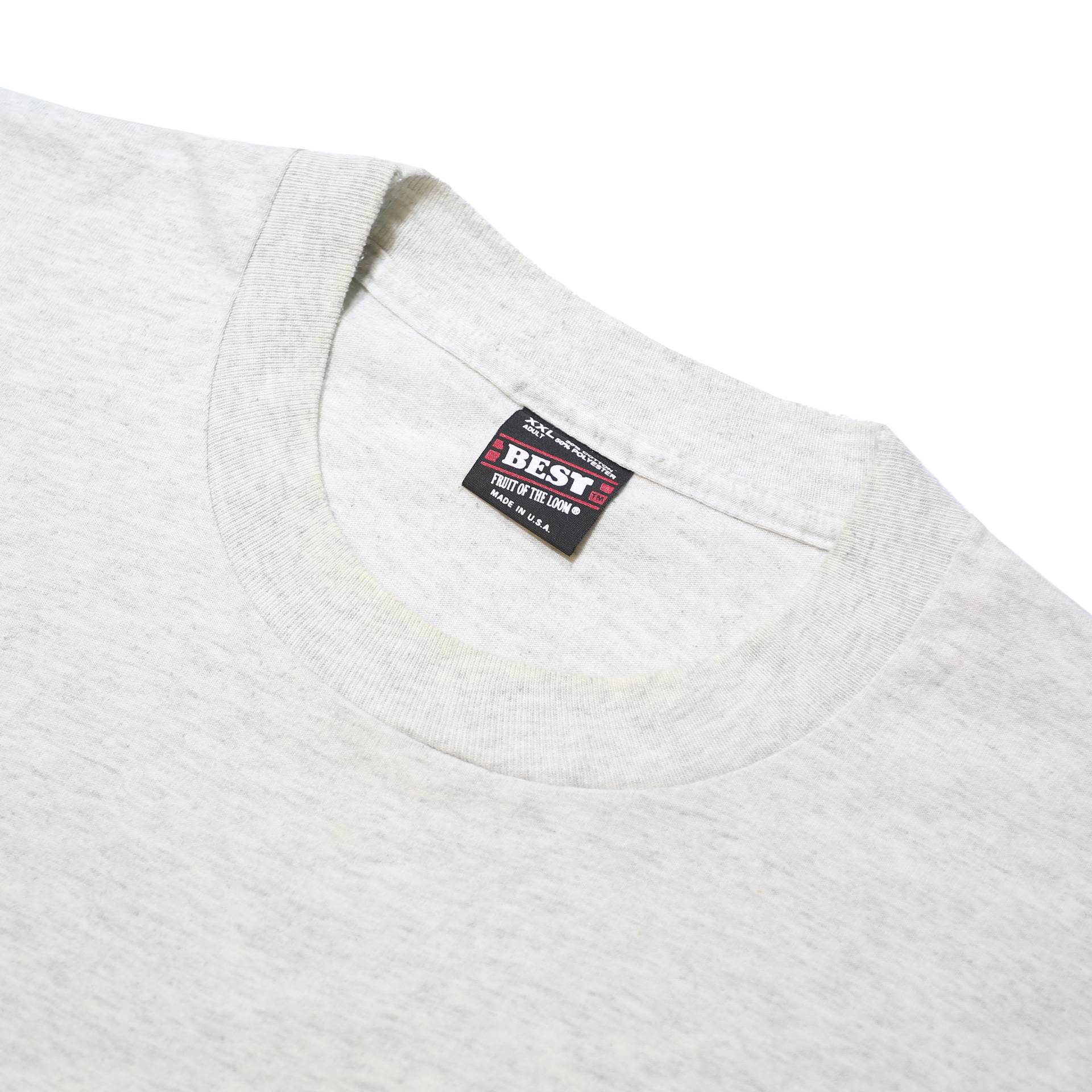 FRUIT OF THE LOOM Single Stitch Mens Grey USA Golf T-Shirt 2XL