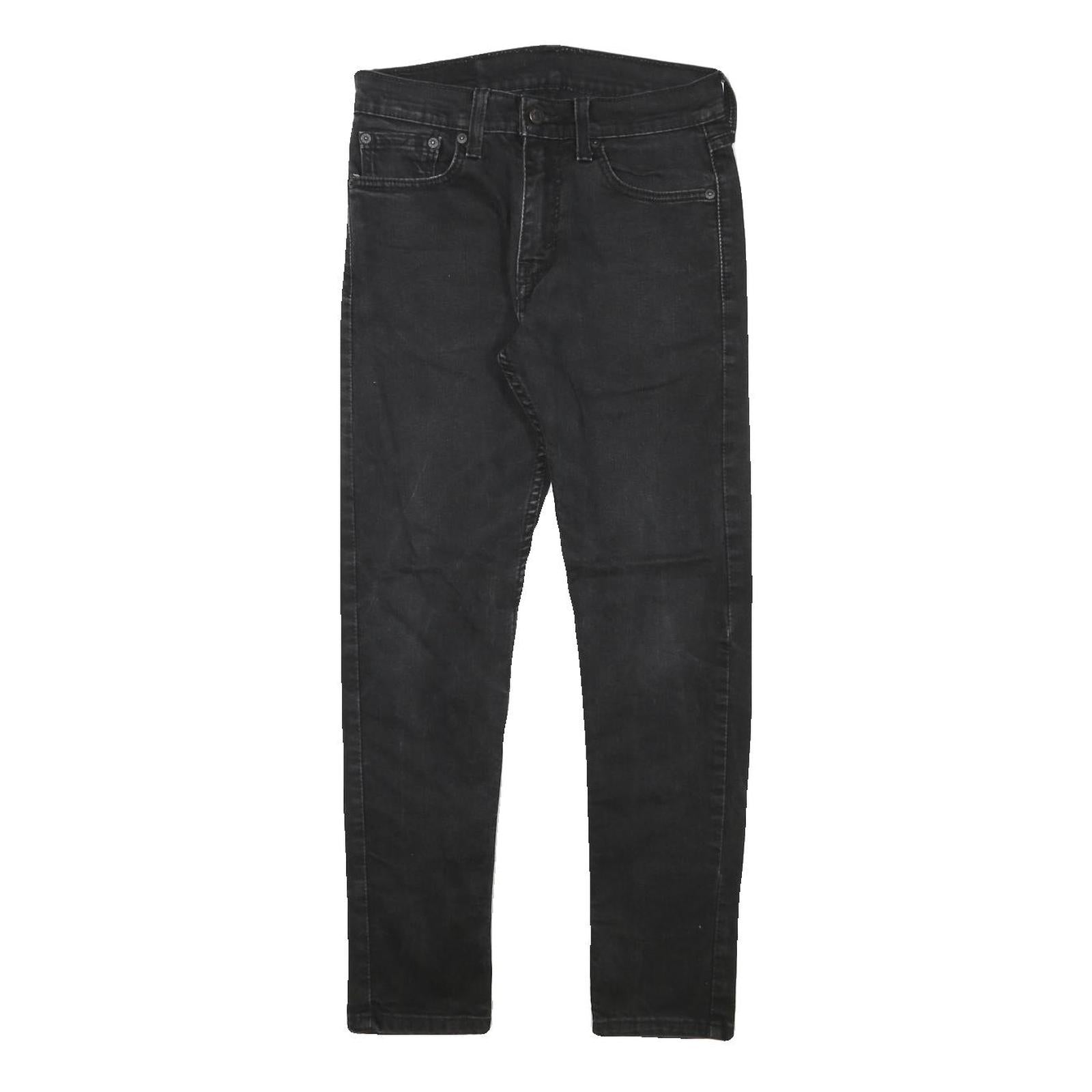 LEVI'S Mens Slim Black Denim Jeans Zip W28 L27 Classic Stylish Fit