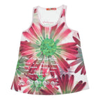 DESIGUAL Womens Pink Green Floral Print Sleeveless Scoop Neck Top L Vibrant