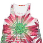 DESIGUAL Womens Pink Green Floral Print Sleeveless Scoop Neck Top L Vibrant