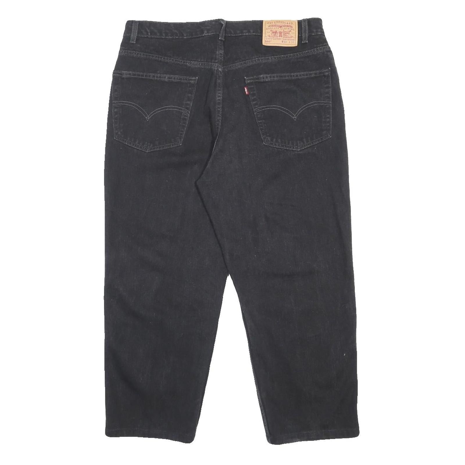 LEVI'S 550 Tapered Mens Jeans Black Relaxed Tapered Denim Medium W36 L25