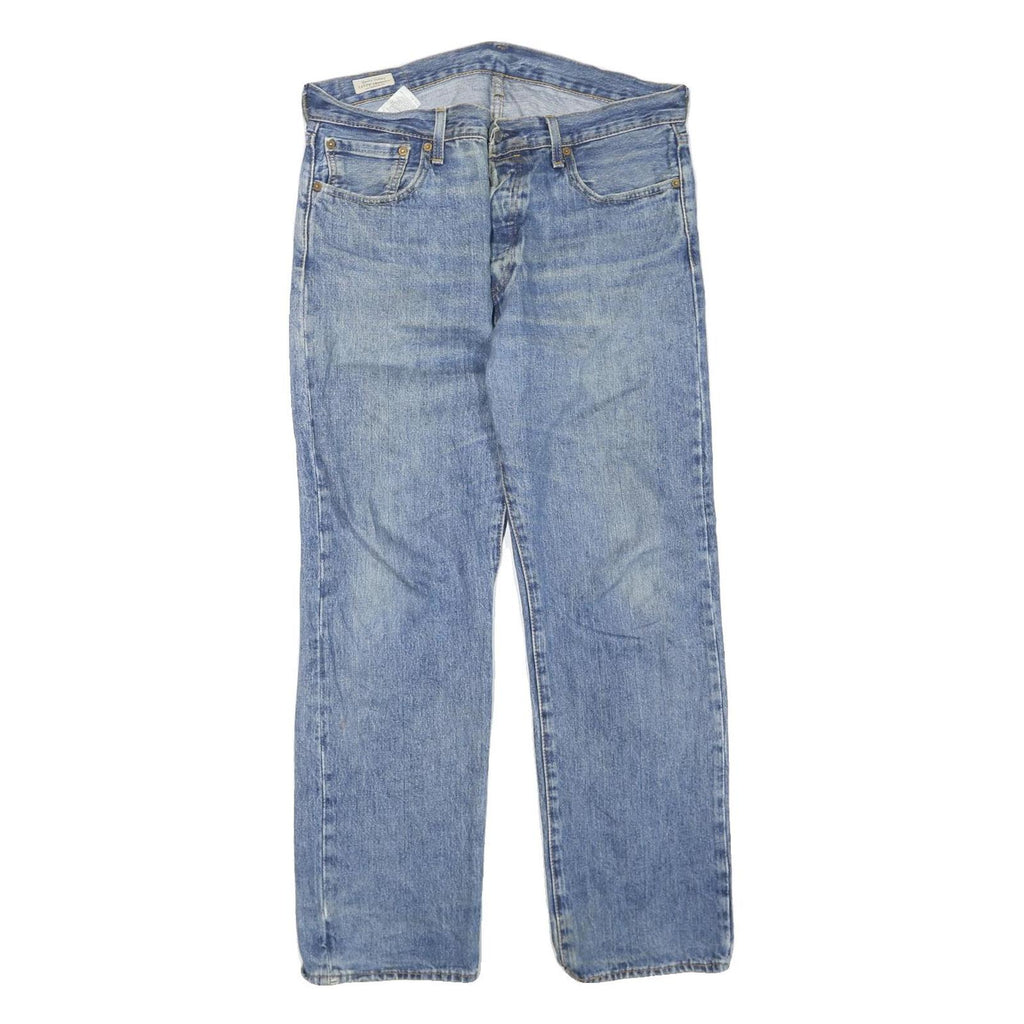 LEVI'S Mens Regular Fit Blue Denim Straight Jeans W36 L30 Classic Cotton Blend