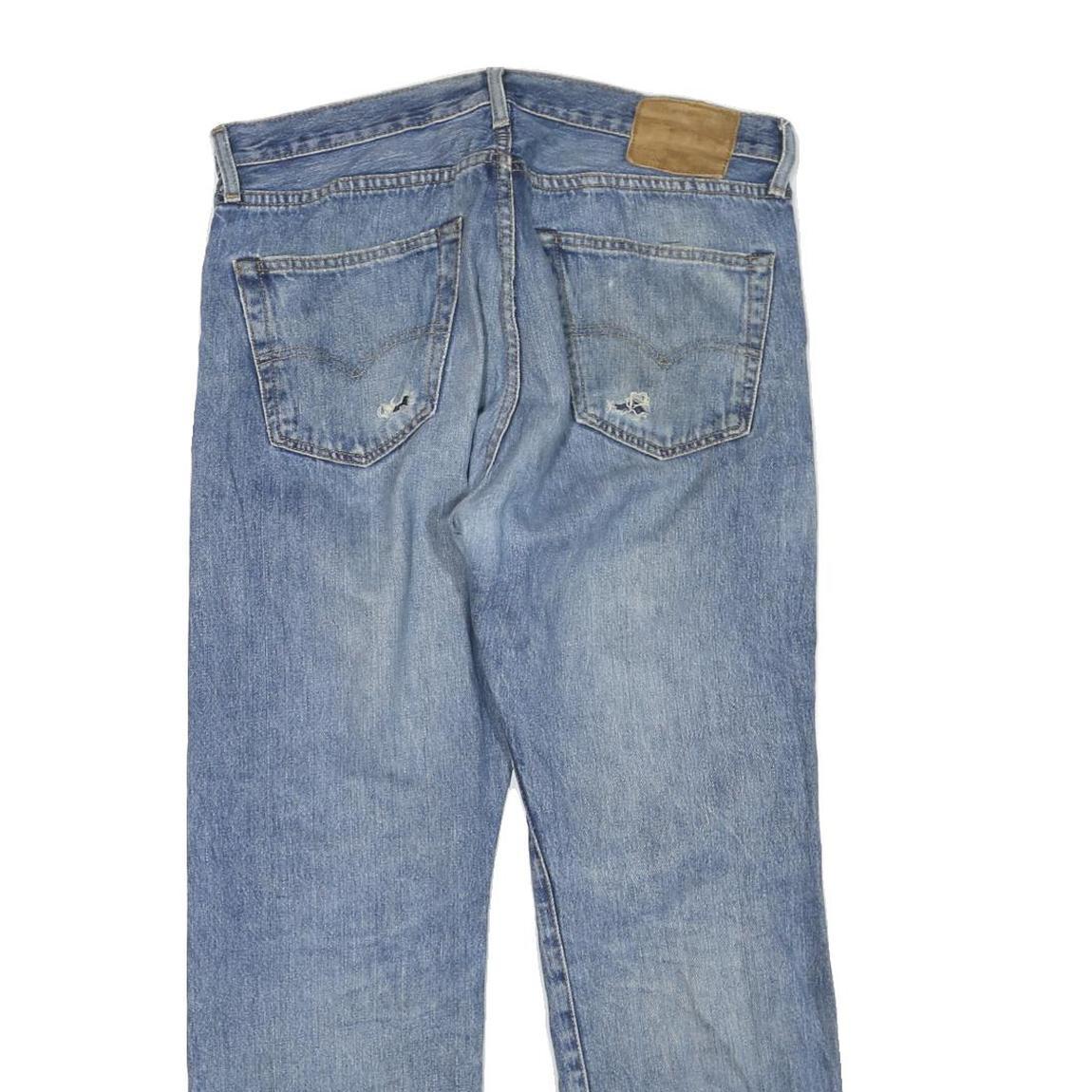 LEVI'S Mens Regular Fit Blue Denim Straight Jeans W36 L30 Classic Cotton Blend