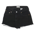 LEVI'S Womens Black Denim Casual Cut-Off Shorts M W30 Frayed Hem