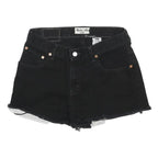 LEVI'S Womens Black Denim Casual Cut-Off Shorts M W30 Frayed Hem