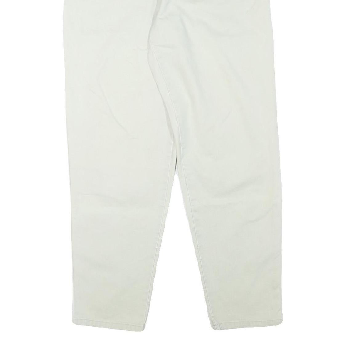 NEWPORT Womens Cotton Blend White Relaxed Trousers W28 L30 Casual Zip Closure