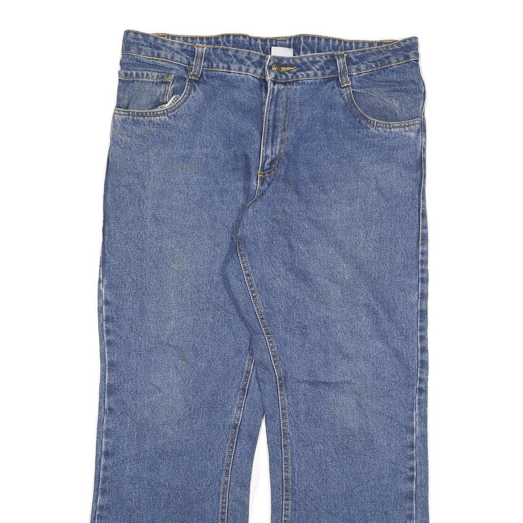 RONLY Mens Regular Fit Blue Denim Jeans W38 L32 Classic Zip Closure Casual