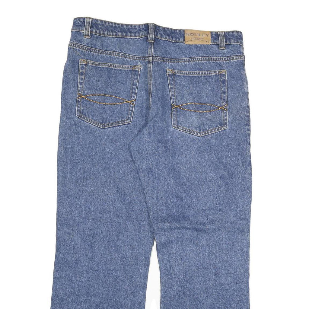 RONLY Mens Regular Fit Blue Denim Jeans W38 L32 Classic Zip Closure Casual