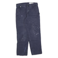CARHARTT Mens Cotton Blend Navy Relaxed Straight Trousers W30 L30 Workwear