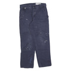 CARHARTT Mens Cotton Blend Navy Relaxed Straight Trousers W30 L30 Workwear