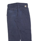 CARHARTT Mens Cotton Blend Navy Relaxed Straight Trousers W30 L30 Workwear