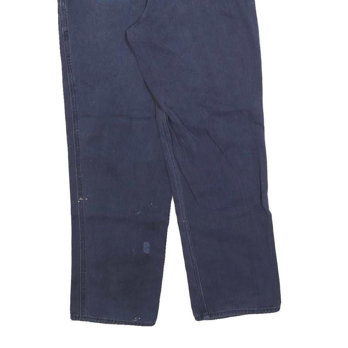 CARHARTT Mens Cotton Blend Navy Relaxed Straight Trousers W30 L30 Workwear