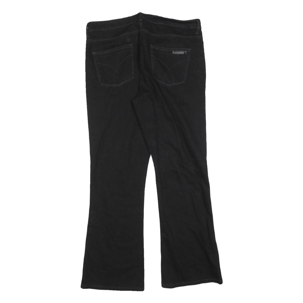CALVIN KLEIN JEANS Womens Black Regular Flared Denim W34 L30 Classic Cotton