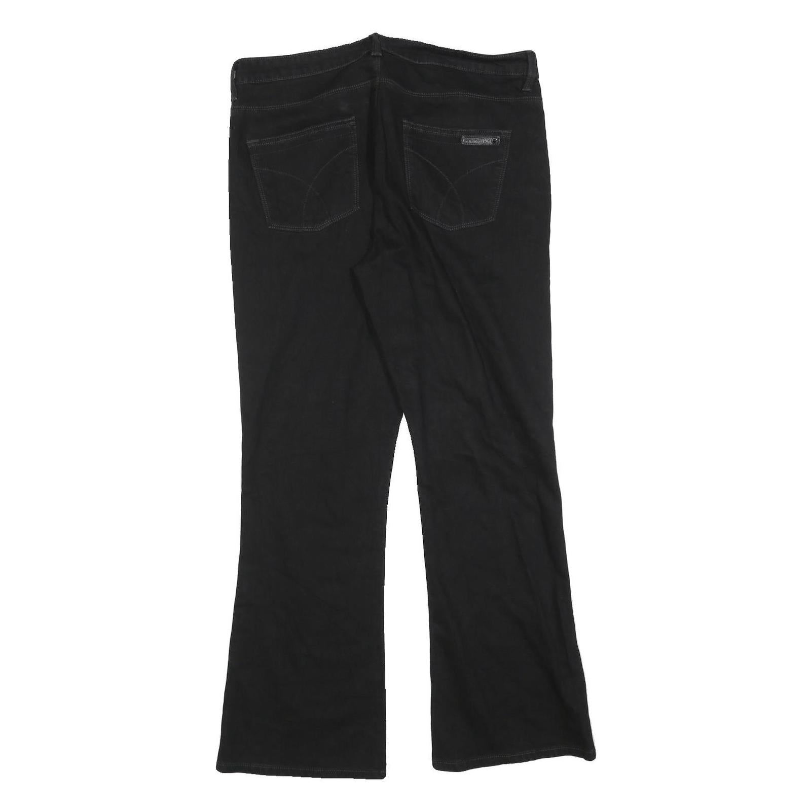 CALVIN KLEIN JEANS Womens Black Regular Flared Denim W34 L30 Classic Cotton