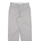 DICKIES Mens Cotton Blend Grey Relaxed Straight Trousers W32 L32 Workwear