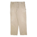 CARHARTT Mens Relaxed Beige Trousers W38 L34 Workwear Casual Cotton Blend Zip