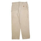 CARHARTT Mens Relaxed Beige Trousers W38 L34 Workwear Casual Cotton Blend Zip
