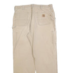 CARHARTT Mens Relaxed Beige Trousers W38 L34 Workwear Casual Cotton Blend Zip