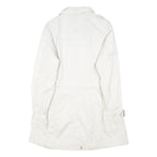 BIAGGINI Womens White Cotton Blend Belted Button Jacket L Plain Stylish Lined