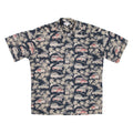 PIERRE CARDIN Mens Hawaiian Shirt Black Floral M