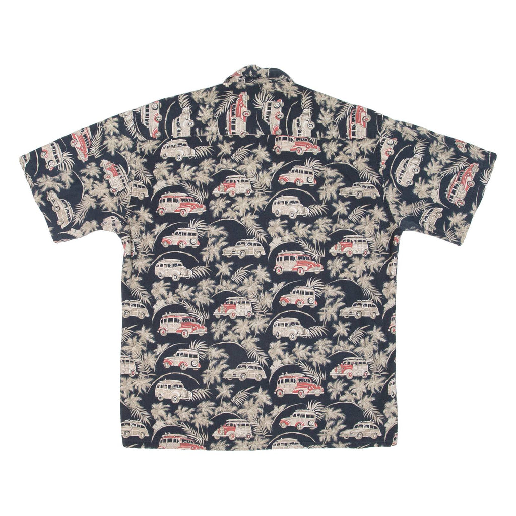 PIERRE CARDIN Mens Hawaiian Shirt Black Floral M