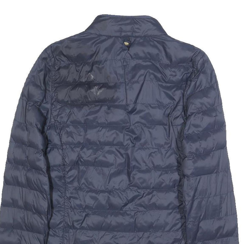 BARBOUR Womens Navy Blue Quilted Jacket UK 8 Polyamide Button Fastening