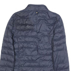 BARBOUR Womens Navy Blue Quilted Jacket UK 8 Polyamide Button Fastening
