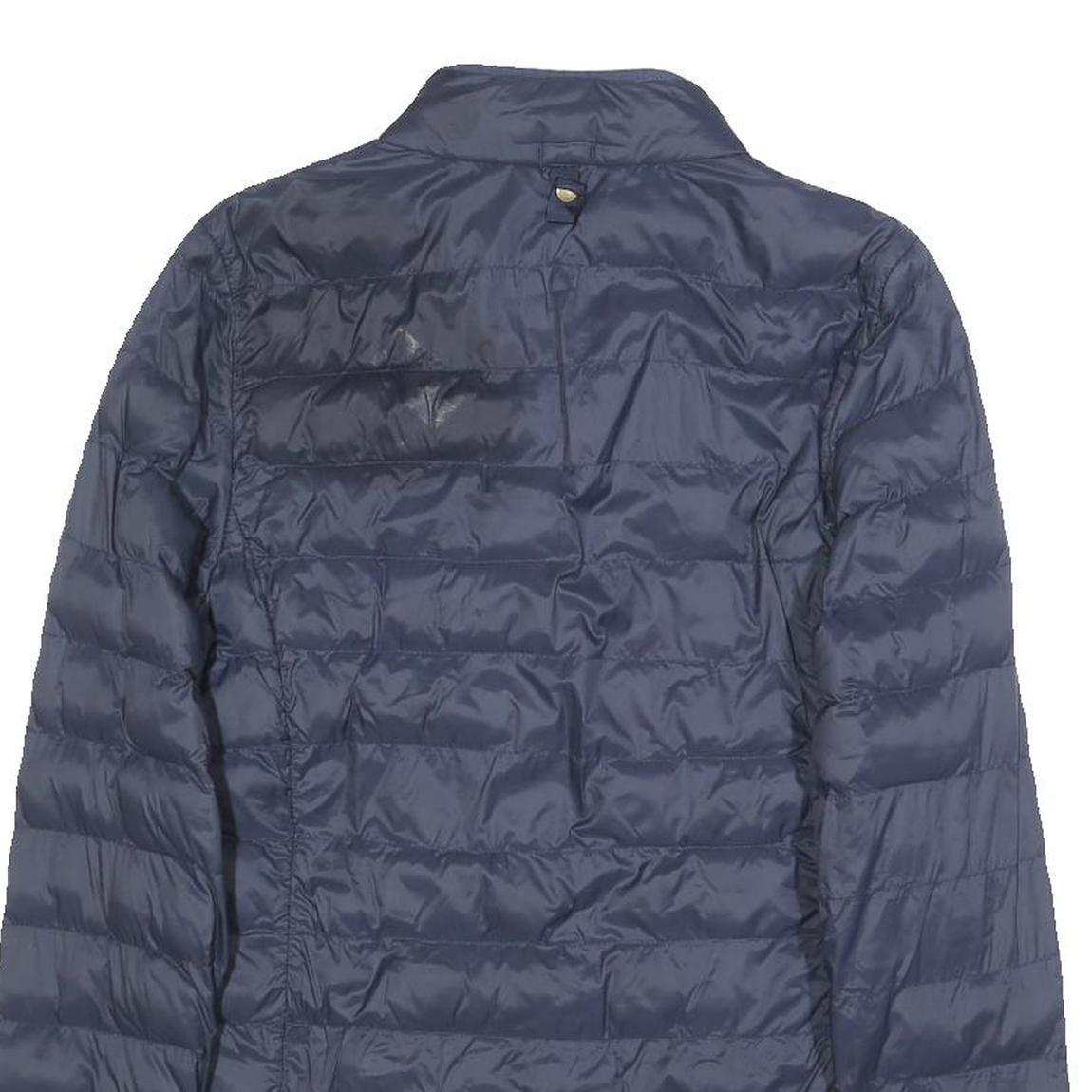 BARBOUR Womens Navy Blue Quilted Jacket UK 8 Polyamide Button Fastening
