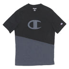 CHAMPION Mens Black & Grey Logo Graphic T-Shirt M Short Sleeve Crew Neck Casual