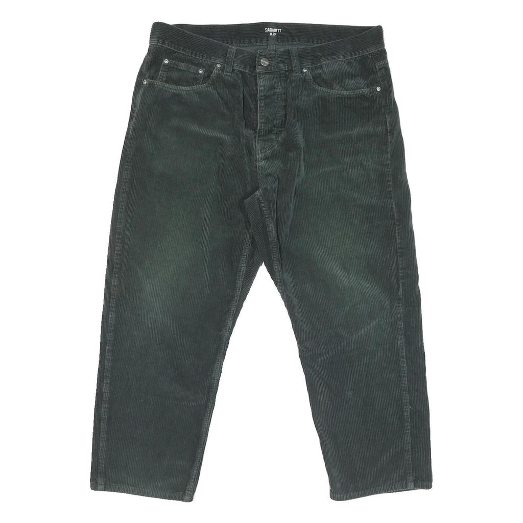 CARHARTT Mens Relaxed Green Cotton Blend Corduroy Trousers W36 L25 Casual