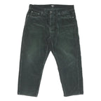 CARHARTT Mens Relaxed Green Cotton Blend Corduroy Trousers W36 L25 Casual