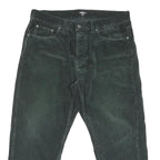 CARHARTT Mens Relaxed Green Cotton Blend Corduroy Trousers W36 L25 Casual