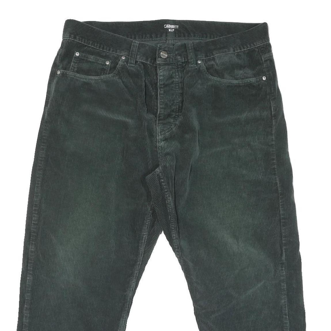 CARHARTT Mens Relaxed Green Cotton Blend Corduroy Trousers W36 L25 Casual