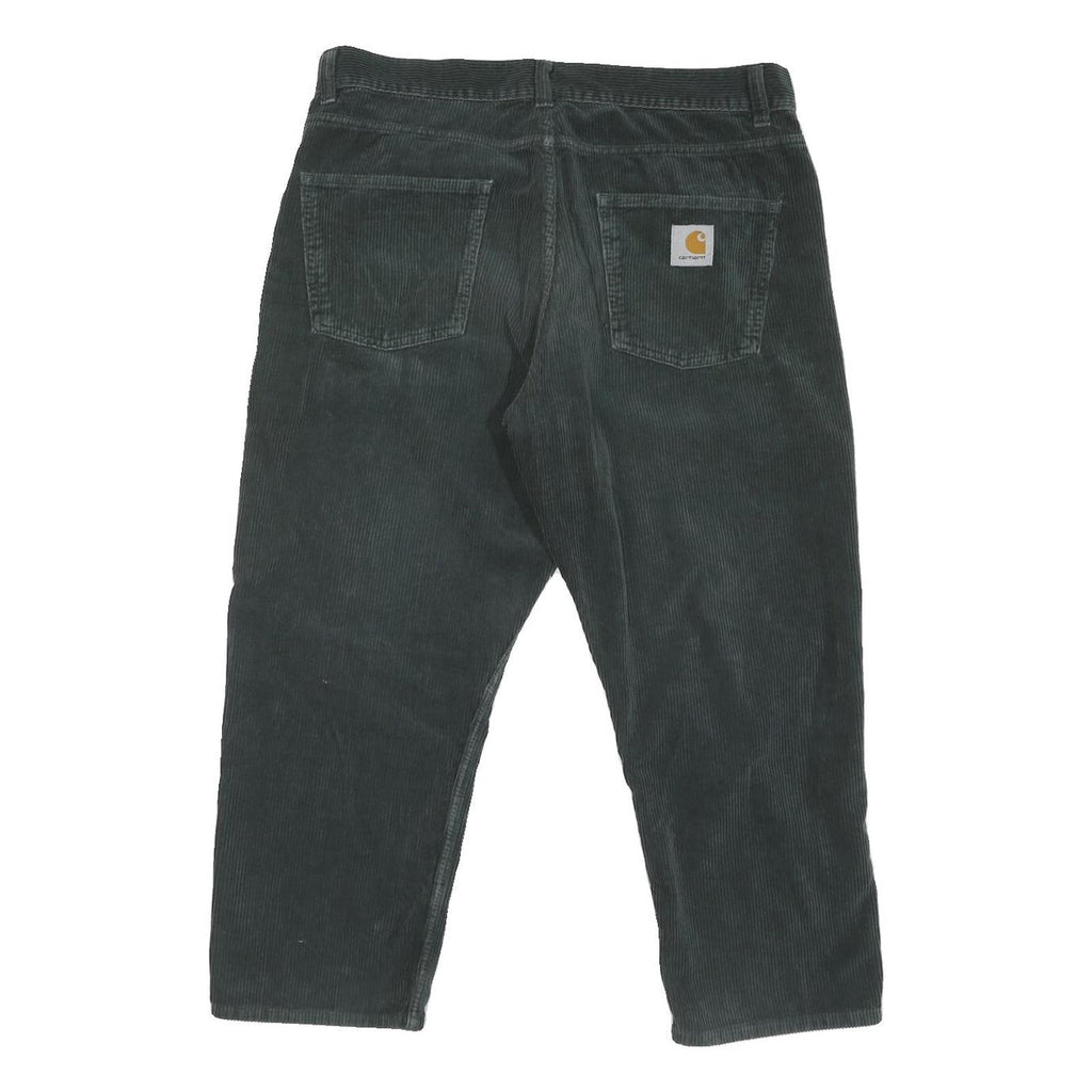 CARHARTT Mens Relaxed Green Cotton Blend Corduroy Trousers W36 L25 Casual