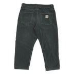CARHARTT Mens Relaxed Green Cotton Blend Corduroy Trousers W36 L25 Casual