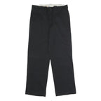 DICKIES Mens Polyester Blend Black Classic Straight Trousers W32 L30 Workwear