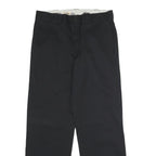 DICKIES Mens Polyester Blend Black Classic Straight Trousers W32 L30 Workwear