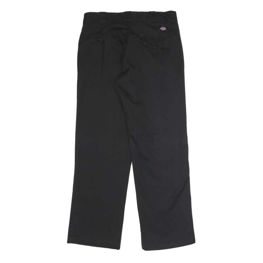 DICKIES Mens Polyester Blend Black Classic Straight Trousers W32 L30 Workwear