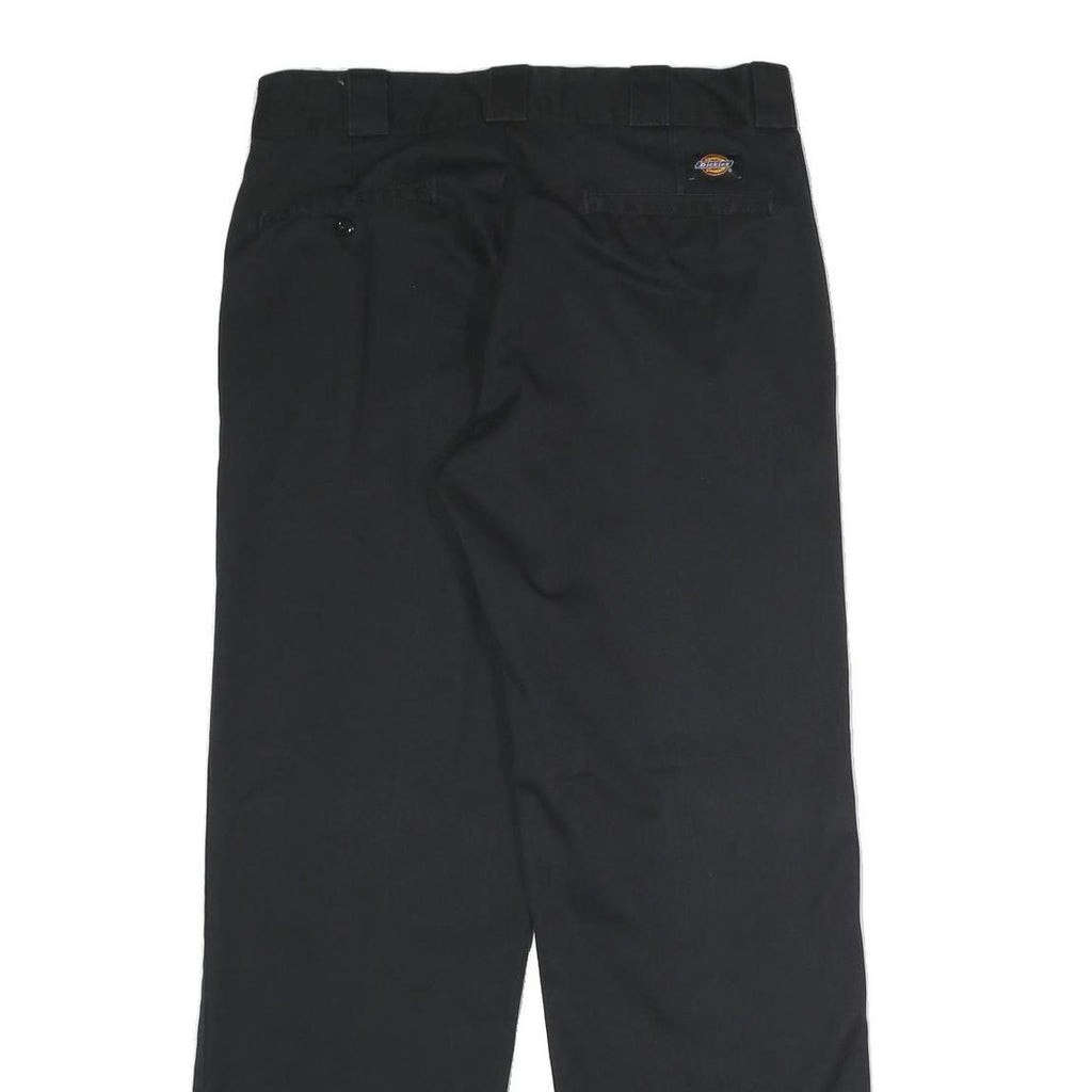 DICKIES Mens Polyester Blend Black Classic Straight Trousers W32 L30 Workwear
