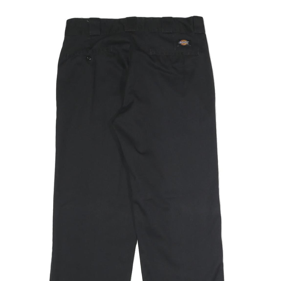 DICKIES Mens Polyester Blend Black Classic Straight Trousers W32 L30 Workwear