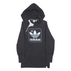 ADIDAS Womens Black Hoodie S ¼ Zip Logo Cotton Sweatshirt Casual